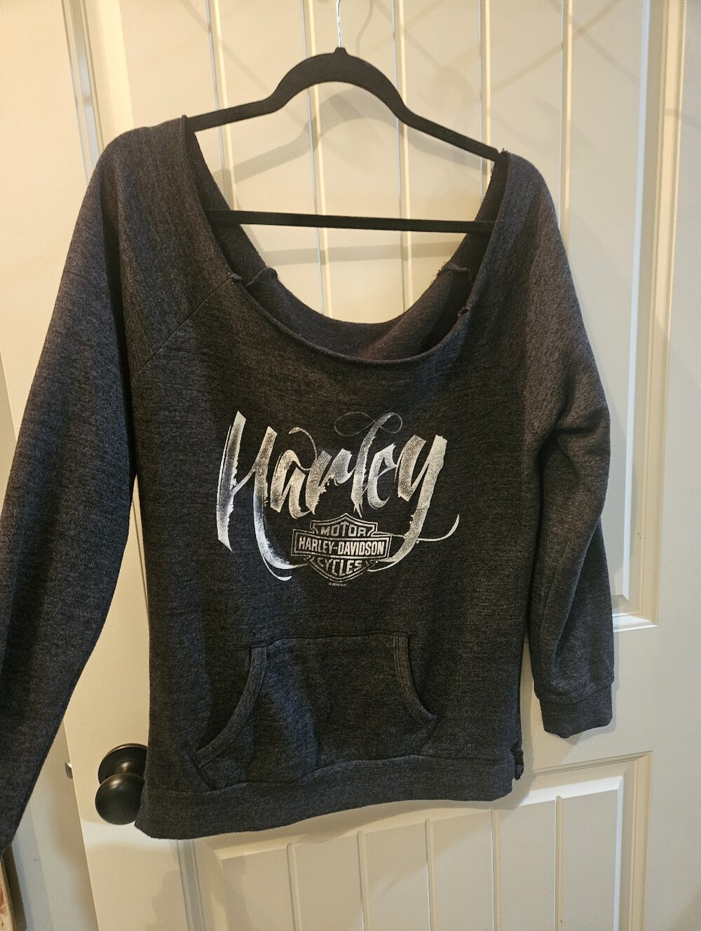 Harley-Davidson Charcoal Gray Women's Scoop Neck Sweatshirt